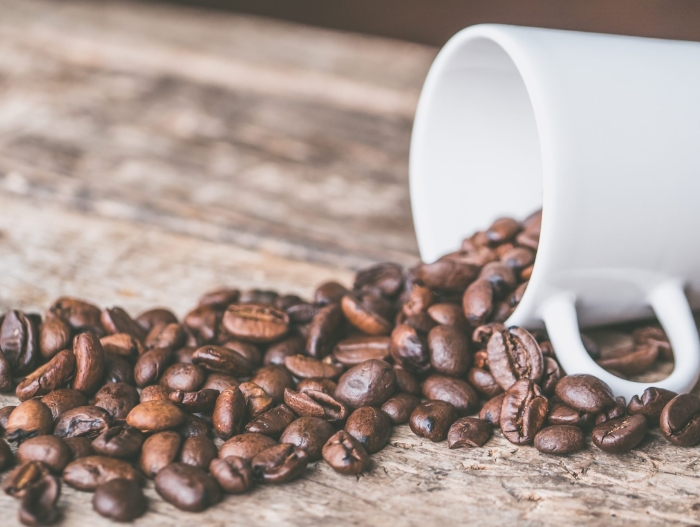 cup filled with coffee beans