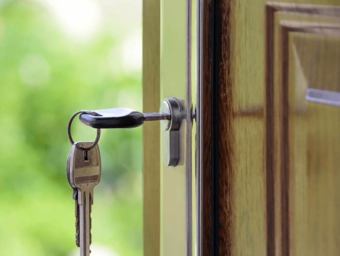 key in front door