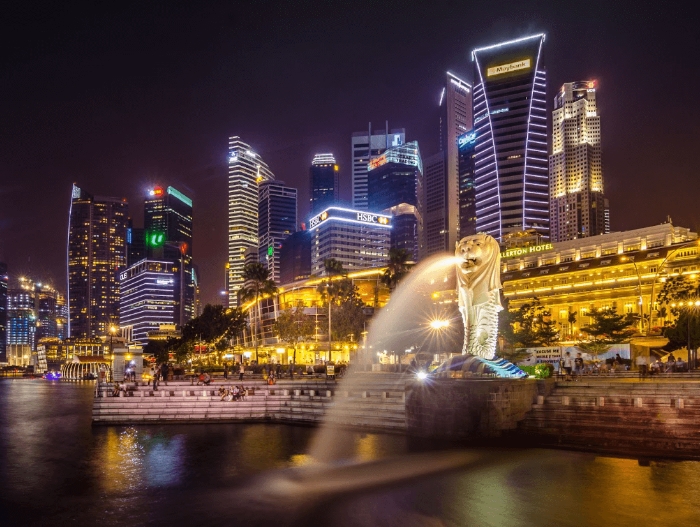 Singapore city at night