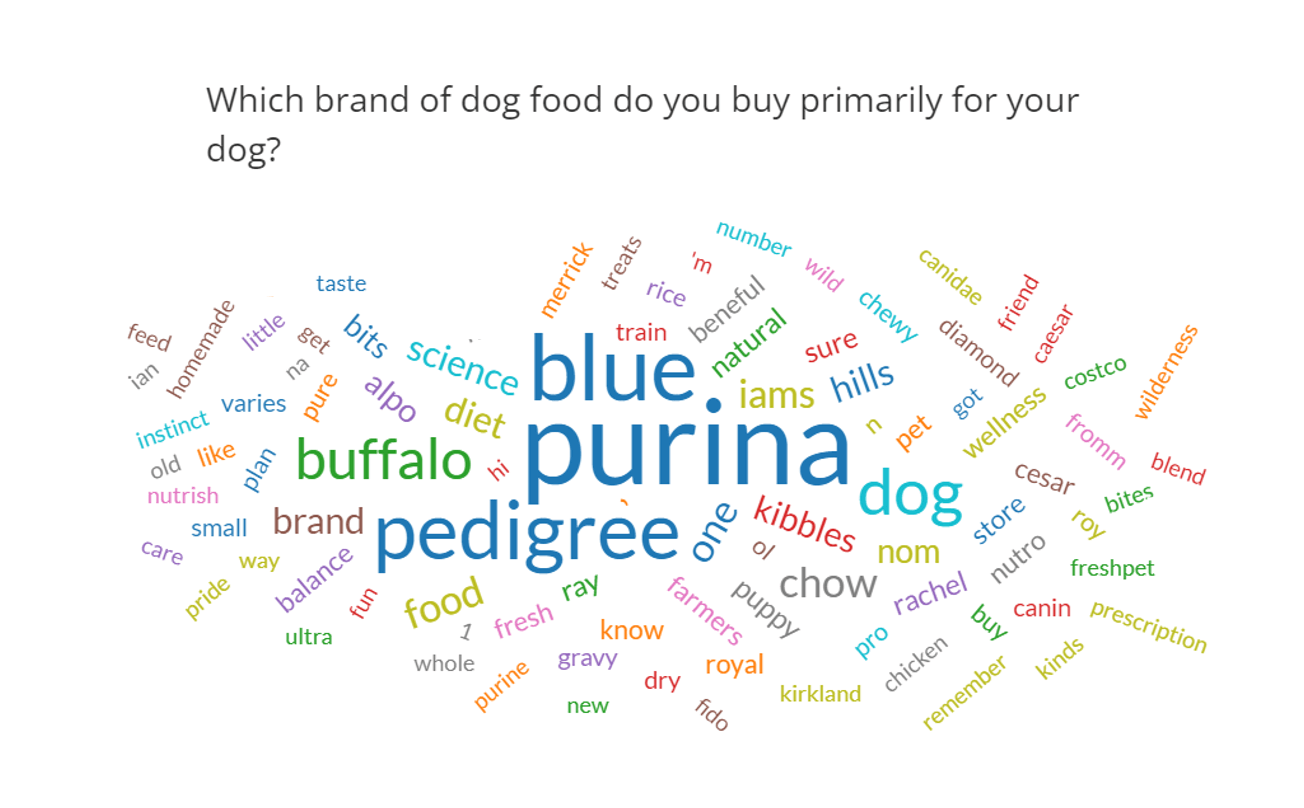 word cloud about dog food 