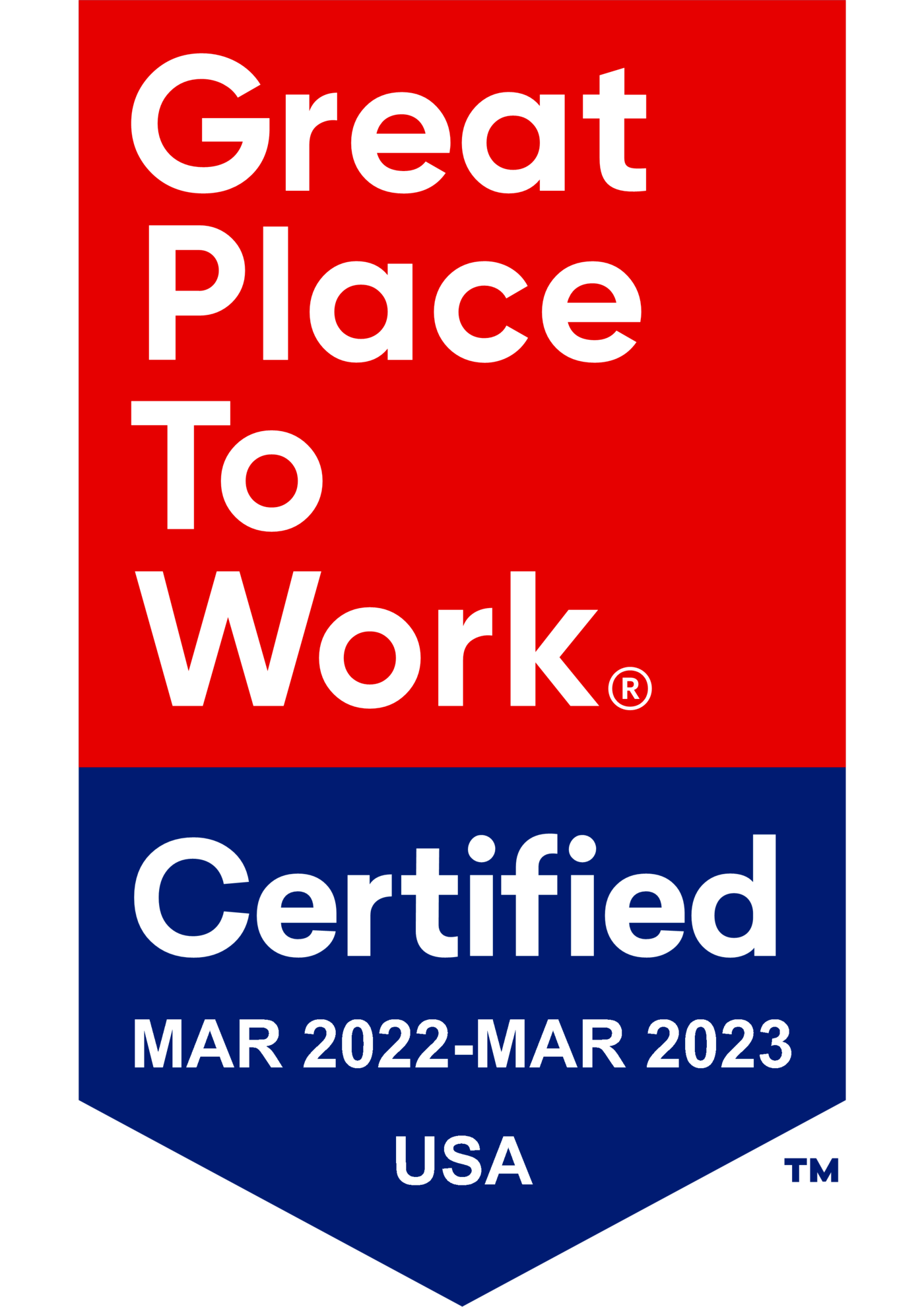 great place to work certified badge