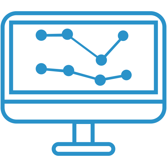 dot graph on computer icon