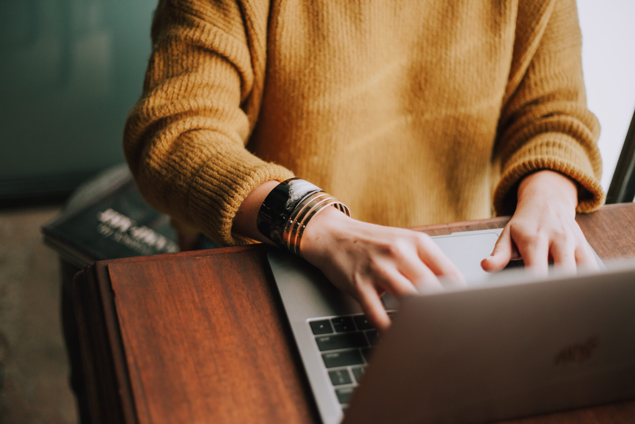 woman on computer